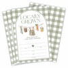 25 Baby Shower Invitation Cards With Envelopes, Sage Green Plaids