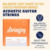 Stringjoy Balanced Light Foxwoods Coated Phosphor Bronze Acoustic Guitar Strings