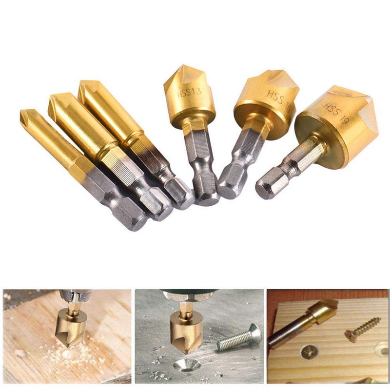 Saipor Countersunk Drill Bit, Countersunk Cone, Counterbore, Chamfering Cutter, Deburring