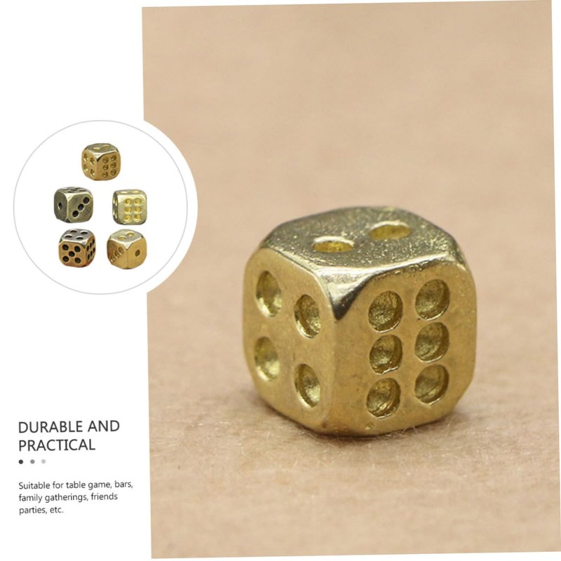 Abaodam Exquisite Small Dice, Pure Copper Unique 6 Sided Dice,