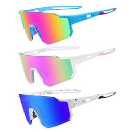 3 Pack Polarized Sports Sunglasses for Men Women Youth Baseball Fishing Running Cycling Golf Trekking TAC Glasses
