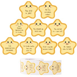 500pcs Gold Star Stickers, Funny Star Stickers for Coworkers, Friends, Boss