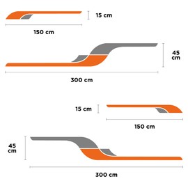 Gesar Motorhome Sticker - Decorative Stickers for Both Sides - Motorhome Accessories - Vinyl Camper Decals - Caravan and Caravan Stickers (Orange-Gray)