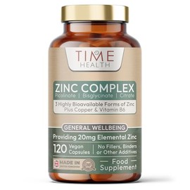 New: 20mg Triple Zinc Complex - Chelated Zinc Bisglycinate, Picolinate & Citrate - Plus Copper & Vitamin B6 - High Absorption - for Men & Women - UK Made - GMP Standards - Vegan