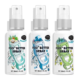 Clean-n-Fresh Toilet Spray, Variety 3 Pack - Ocean Mist/Eucalyptus/Beach Coco, Bathroom & Toilet Odor Elimination, Travel Size Toiletries, Total 5.1 Fl Oz