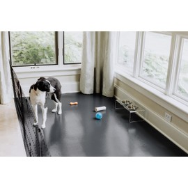 G-Floor for Pets Ceramic Texture Protective Vinyl Floor Covering for Hardwood, Concrete, and Low-Pile Carpet - 5ft x 10ft Slate Grey