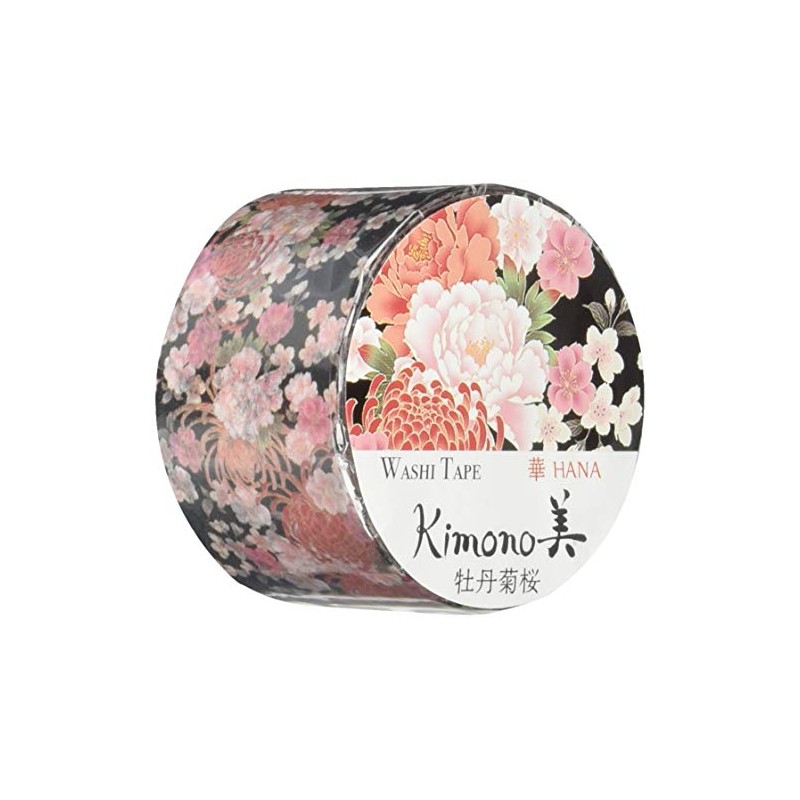 Kamiiso Sansho GR-1010 Masking Tape, Peony Chrysanthemum, 1.0 inches (25