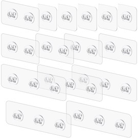 Vivinin 15 Pack Shower Caddy Adhesive Replacement, No Drilling Shower Shelf, Strong Adhesive Hooks for Showers & Kitchen Racks