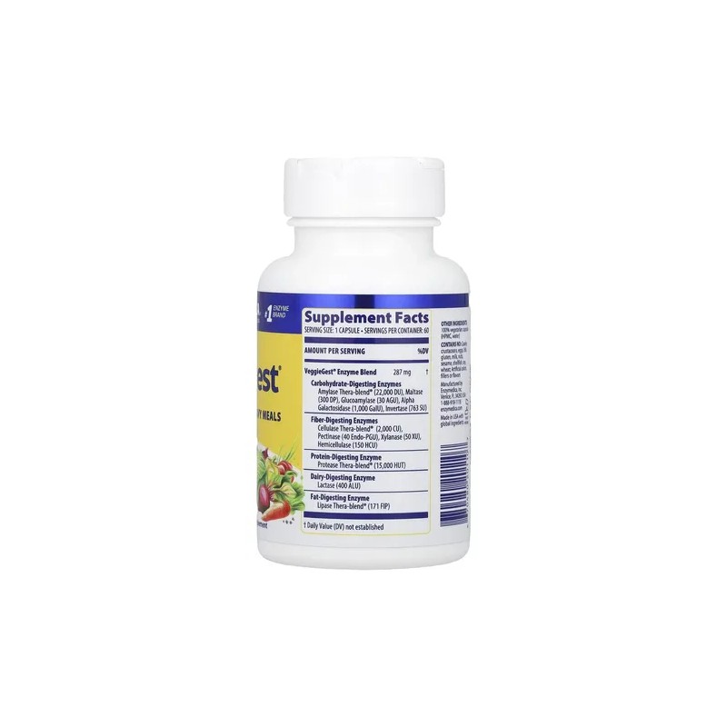 Enzymedica Veggiegest Encimas Digestivas 60 Caps Sfn