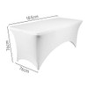 White Spandex Tablecloth 6ft Tight Fitted Washable Stretch Table Cover