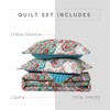 Elegant Comfort 3-Piece Boho Quilted Reversible Floral Paisley Bedspread Coverlet