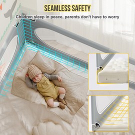 Yozoia Bed Rail for Toddlers, Baby Bed Rail Guard with Double Child Safety Lock, 30 Speed Height Adjustable, Safety Toddler Bedrail for King & Queen Size Bed