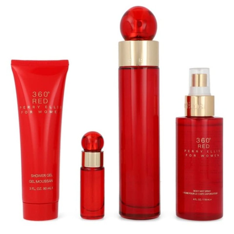 Set Perry Ellis 360 Red 4 pzs dama..