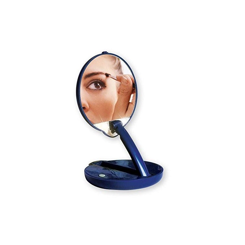 Floxite 15X mag Magnification Compact Mirror with Light, LED Magnifying