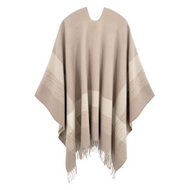 nratto Women's Elegant Shawl Wraps, Soft Open/Cross Front Poncho Cape, Reversible Casual Cardigan Shawls for Travel, Gift (Khaki)