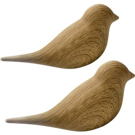 Umora Wall Hanging Hook Hanger with Screws, High Load Capacity, Bird Shape, Interior Decoration, Set of 2 (Wooden)