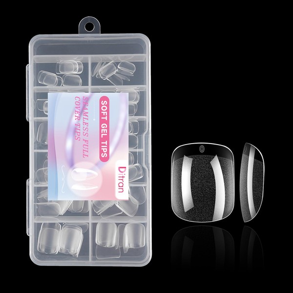 Ditran Extra Short Nail Tips, 240PCS Square Nail Tips Pre-shape