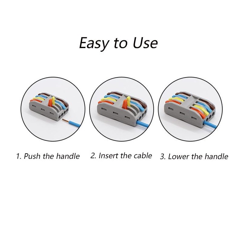 MTUERANC Wire Connectors, Compact Lever Wire Connectors Wire Terminals 1