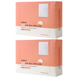 Mediflower Neat Soft Embossed Cotton Cotton Pads, 520 Sheets, 2 Pieces / 메디플라워 깔끔 소프트 엠보싱 코튼 화장솜, 520매입, 2개