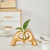 Gold Heart Hands with Glass Planter Terrarium Decoration, Modern Love