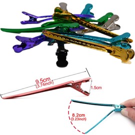 KACYDI 12 Pcs Metal Hair Clips, Duckbill Clips for Styling, Sectioning and Curling by Hairdresser or Home, 6 Colors, Ideal Gift Choice for Stylists and Girls, Portable and Easy to Carry