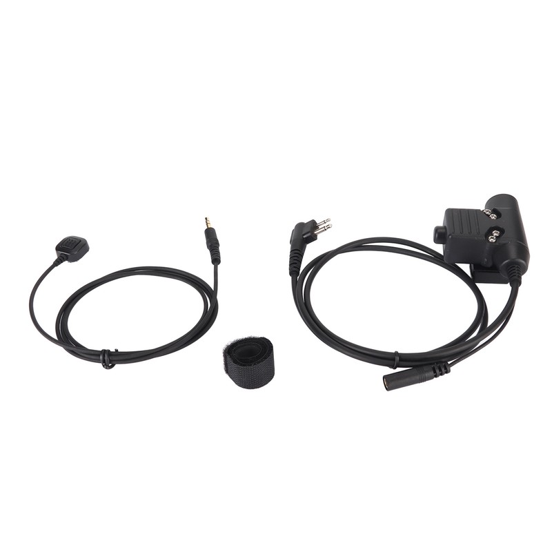 Throat Mic Earpiece 7.1mm Plug with Finger PTT Portable for