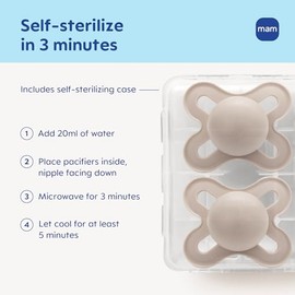 MAM Original Start - Chupetes de bebé mate para 0-3 meses, pezón de silicona sin BPA, fácil de limpiar, ideal para bebés recién nacidos, desarrollado con expertos médicos, 2 unidades de Binkies con