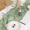 2 Pieces of Sage Green Table Runner,Table Runner,with 4 Double-Sided