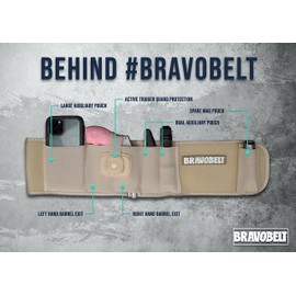 BravoBelt Belly Band Holster - Athletic Fit for Running, Jogging, Hiking - G17-43 S&W M&P 40 Shield | for Men & Women (Tactical Nude, Standard - Up to 44" Belly)