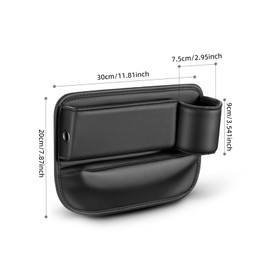 Yaopeing Car Cup Holder Gap Bag,Leather Seat Gap Filler Organizer Storage Box,Portable Multifunction Cup Holder Gap Bag for Drinks Phones Keys(Black,Passenger)