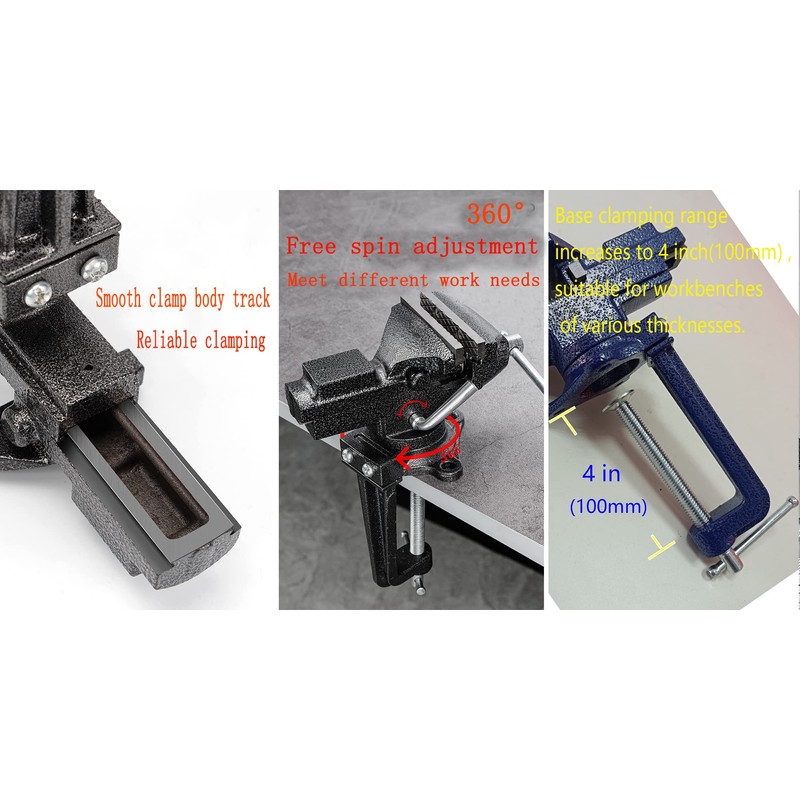 MYTEC Bench Vise or Table Vise, multifunctional jaw, multi-functional Combined