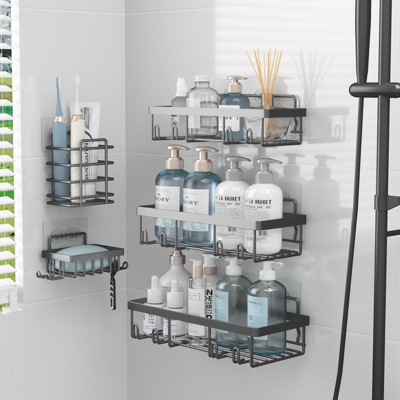 5 Pack Shower Caddy Organizer Rack Shelf for Inside Shower,