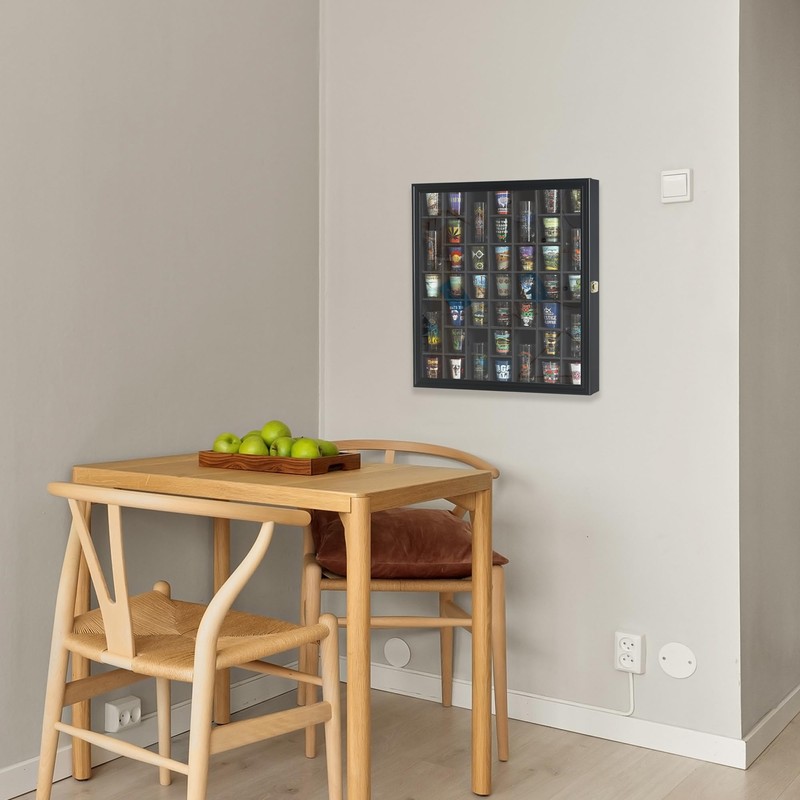 41 Shot Glass Display Case Holder Bar Collection Cabinet Wall