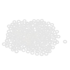 uxcell Nylon Flat Washers M2.5 5mm OD 2.5mm ID 1mm Thickness Sealing Gasket for Faucet Pipe Water Hose, White, Pack of 200