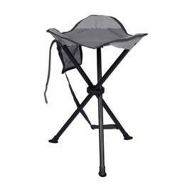 PORTAL Tall Slacker Chair Folding Tripod Stool for Outdoor Camping Walking Hunting Hiking Fishing Travel, Support 225 lbs, Grey