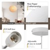 Fivemengo Large Rice Paper Pendant Light Kit, 20in White Globe
