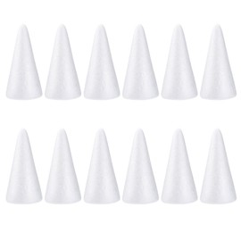 PRETYZOOM Chip Cones 12pcs Foam Tree Cones Craft Foam Cones Cone Foam Desk Small Christmas Trees for Christmas DIY Arts Crafts Christmas Gnomes Cone