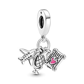 BEEUVIP Beauty and Beast Rose Dangle Charm 925 Sterling Silver Openwork Bead for Charm Bracelets and Necklaces, Birthday Mothers Day Jewelry Gifts Women