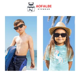 Aofalbe Kids Sunglasses, Sunglasses for Girls Boys, Mirrored Sunglasses for Toddler Children Pink+Light Blue