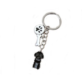 bbeart® Dog Keyring Keychain, Key Ring Made of Small Dog Metal with Keyring Key Tags Car Keyring Pocket Charm Black Poodle -B, black