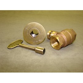 Hearth Products Controls (HPC 3/4-Inch Straight Gas Fire Pit Shut Off Valve Kit (MSAB-HC), Antique Brass Flange and Key
