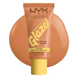 NYX Professional Makeup Buttermelt Glaze Soft Glow Skin Tint SPF 30, Cashew Butta - Lichte tot medium huid met een koele ondertoon.