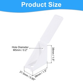 uxcell 12 Pcs 90 Degree Plastic Corner Braces, 38x21.5x38mm Shelf Right Angle Brackets with Screws for Cabinets Cupboards, White