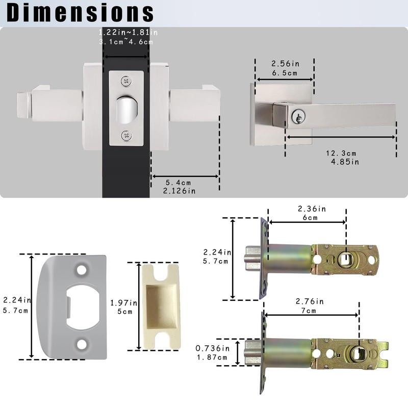 DSJJBLL 2 Pack Door Handle Heavy Duty, Keyed Alike Entry