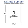 Avery Matte White Sticker Project Paper, Removable Rectangle Labels, 8.5"
