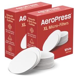 AeroPress XL Coffee Maker White Paper Micro-Filters, Compostable Coffee Filters Made From White, Chlorine-Free Paper, Fits XL Size AeroPress Manual Coffee Makers, 2 Pack (400 Count)