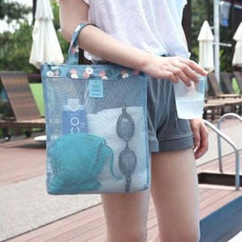 Summer swimming pool waterproof mesh transparent crossbody bag / 여름 물놀이 수영장 방수 메쉬 투명 크로스백