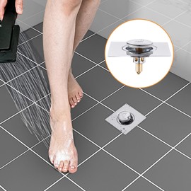 Pop Up Sink Drain Stopper,Pop-Up Drain Stopper Stainless Steel Hair Catcher | Anti-Odor Sink Strainer with Basket Anti-Clogging Sink Stopper for Replacement