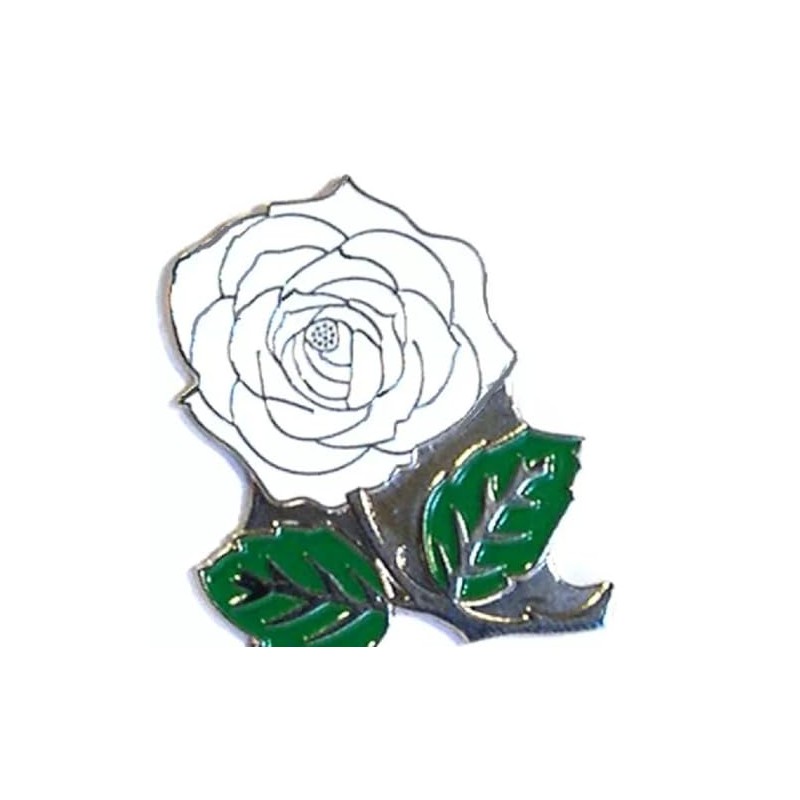 GBJUK English White Rose Enamel Pin Badge Lapel