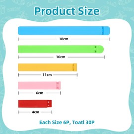 30 PCS Plastic Bag Clips for Food Packages, Curved Design Bag Sealing Clips for Food, Reusable Food Bag Sealer Clips, 5 Assorted Sizes & Colors